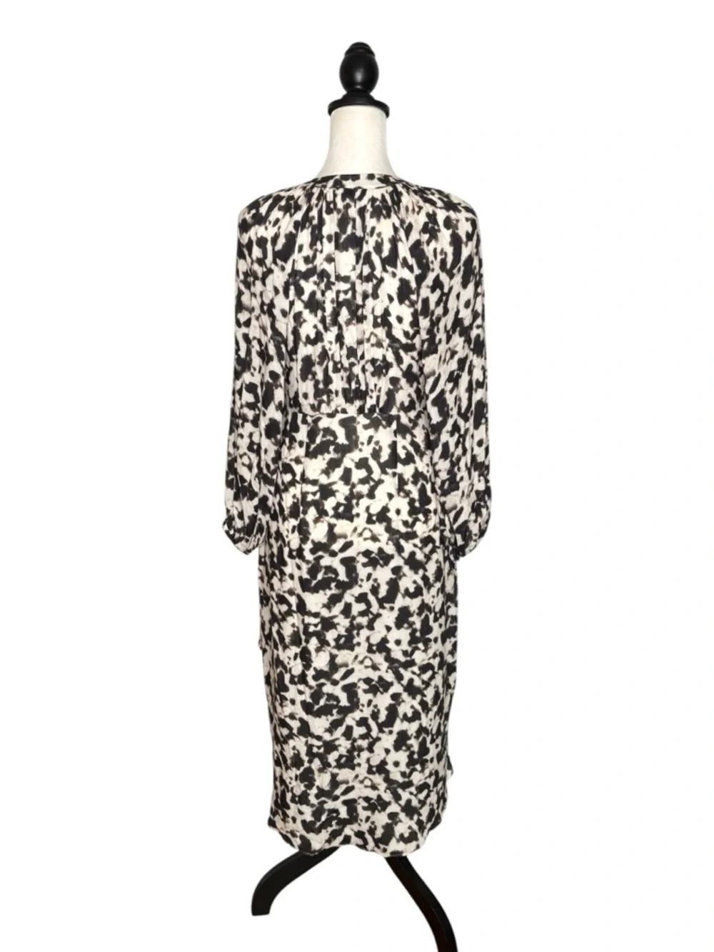 Rails Tyra Blurred Cheetah Faux Wrap Midi Dress • Size XS • MSRP $268